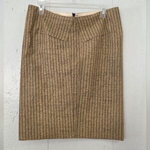 Rolamd Mouret Elegant Tan Pencil Skirt